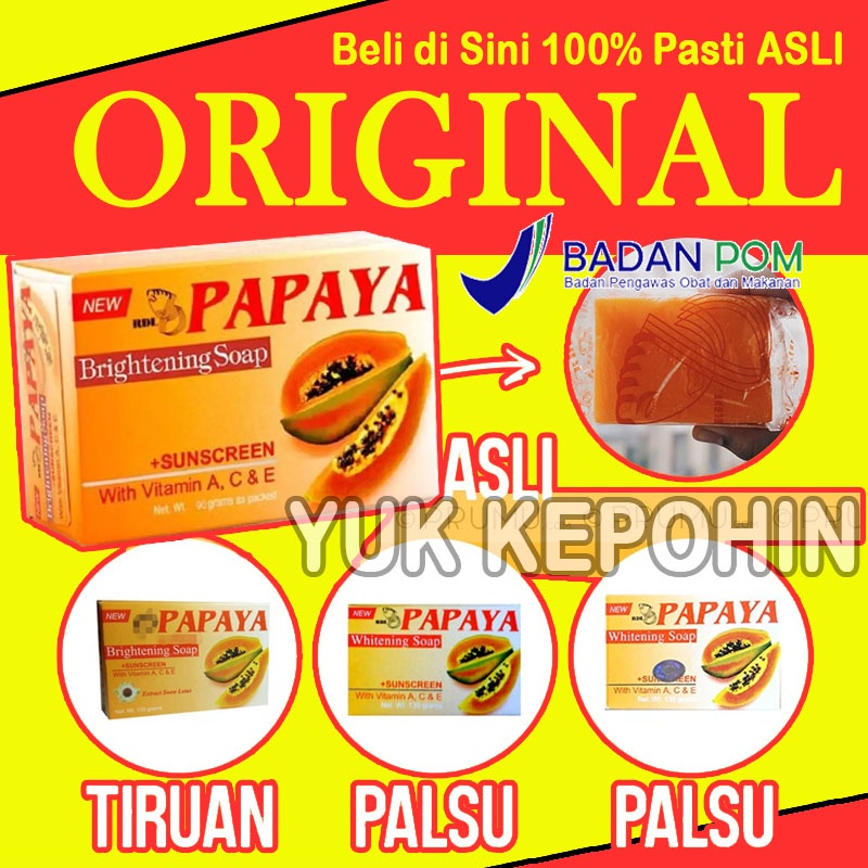 Sabun Pepaya RDL ORIGINAL 100% Sabun Pepaya Penghilang Jerawat Sabun Pemutih Badan Permanen