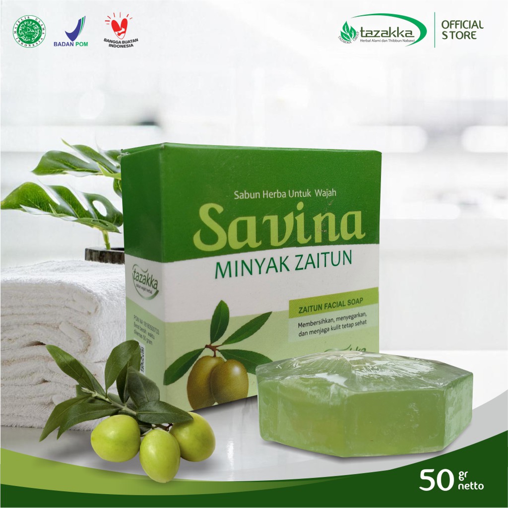 SABUN WAJAH ZAITUN Savina Herbal Tazakka Sabun Cuci Muka Pembersih Wajah ORIGINAL Transparan BPOM