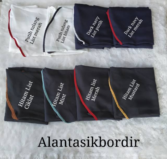 Alatasik - jilbab khimar arima / hijab cantik penguin / jumbo list hitam R.25