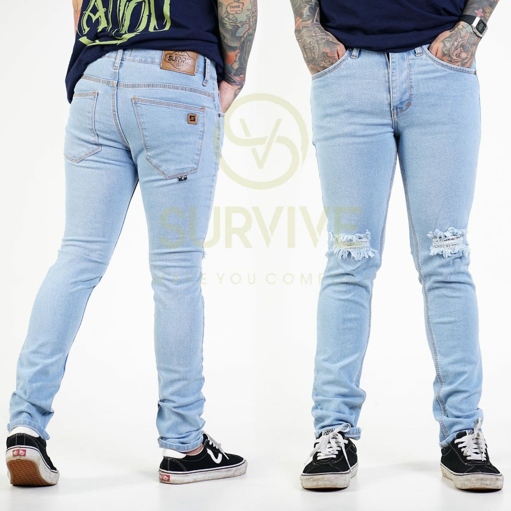 PROMO SALE CELANA  PANJANG  JEANS SOBEK  PREMIUM SOFT PRIA 