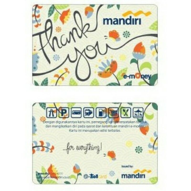 Mandiri eMoney THANK YOU for Everything ORI /Like eTOLL Tapcash Flazz or Brizzi