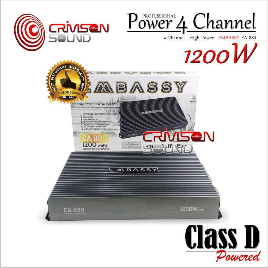 POWER MOBIL 4 Channel EMBASSY EA-880 1200 Watt PREMIUM