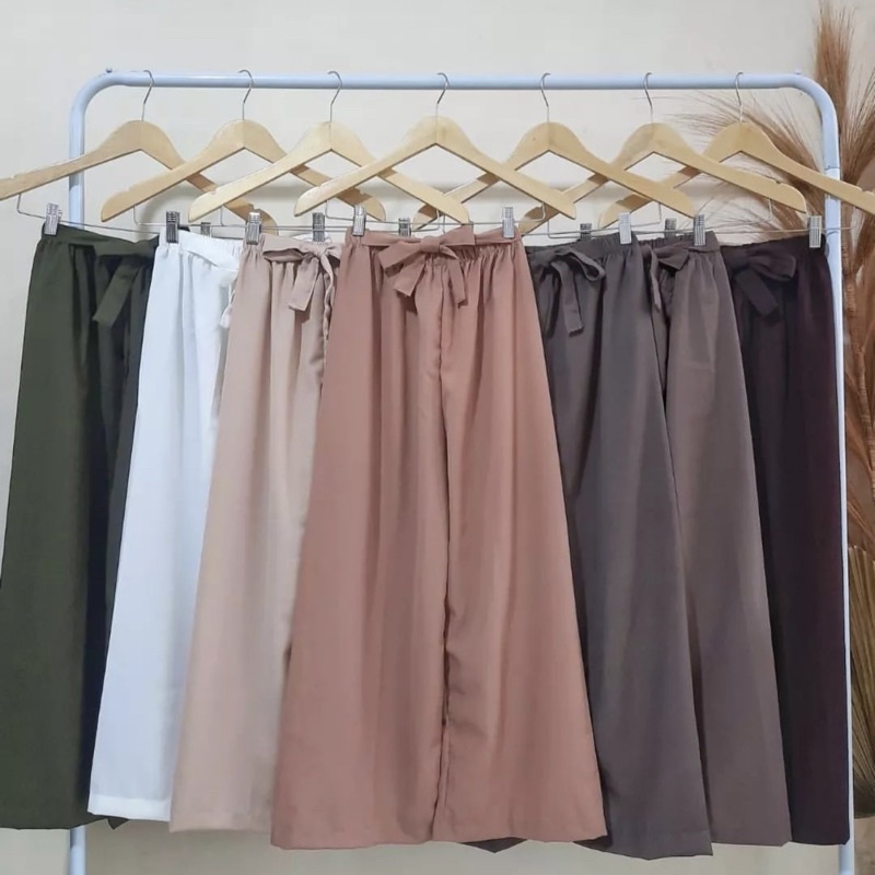 𝐁𝐘 𝐀𝐃𝐈𝐍𝐃𝐀 Celana Kulot Ribbon Pants Wolfis Cullot Panjang Celana ribon wanita Tali wolfish