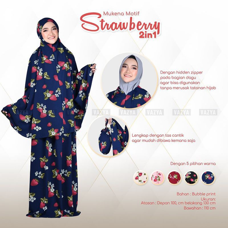 Mukena Strawberry 2in1 Dewasa