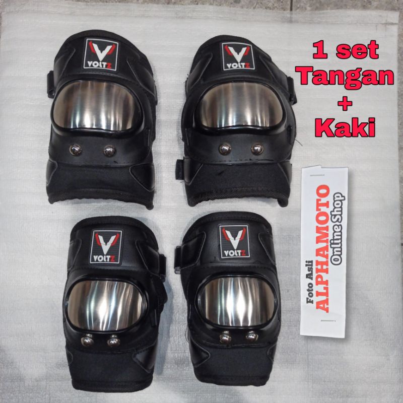 deker stainless besi voltz mini siku tangan lutut kaki dekker motor sepeda cross trail touring