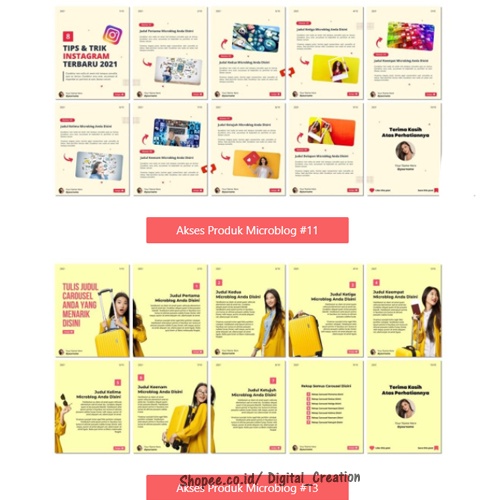 PLR Template Desain Simpel Canva Microblog Instagram | Siap Upload