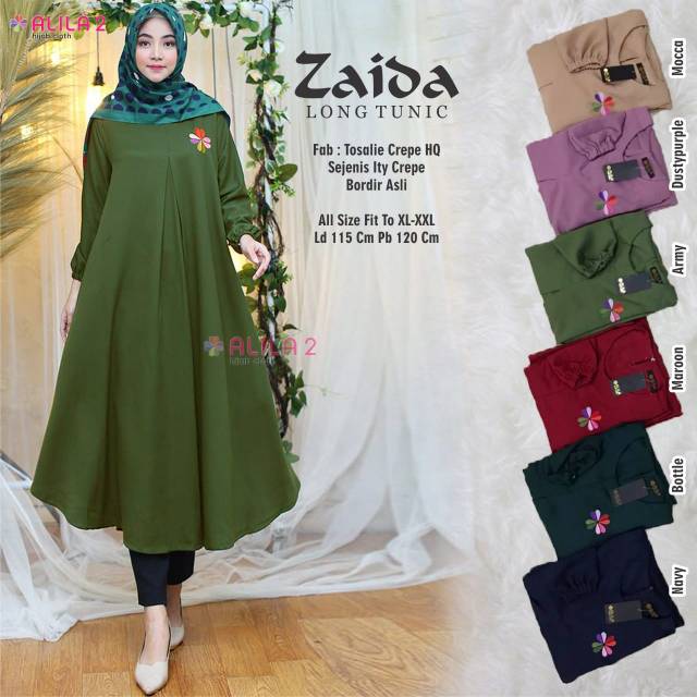 ZAIDA LONG TUNIK | TUNIK PANJANG | TUNIK ALILA | ORI ALILA