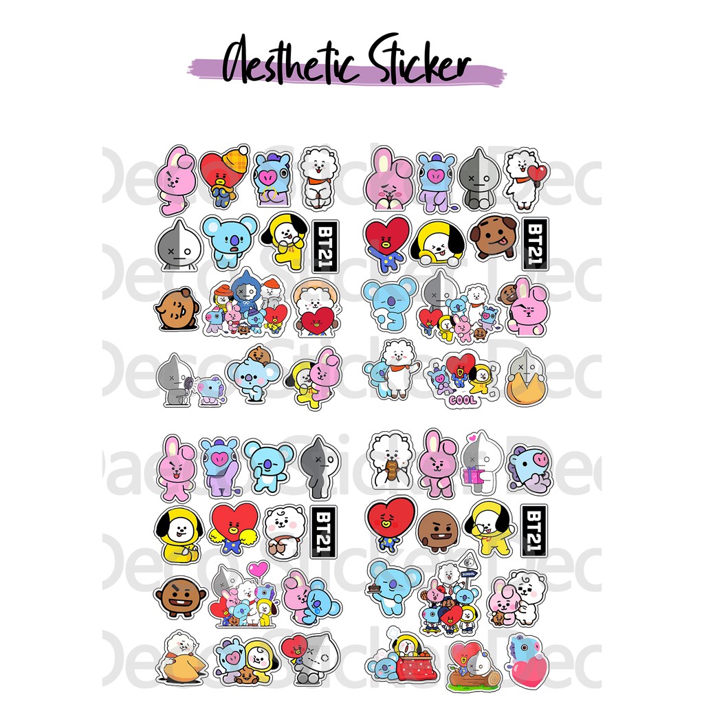 

[READY STOCK] Sticker BT21/Sticker aesthetic pack/Sticker tumblr/Sticker lucu