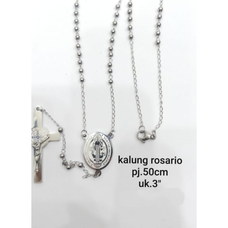 Kalung Rosario Silver Titanium42