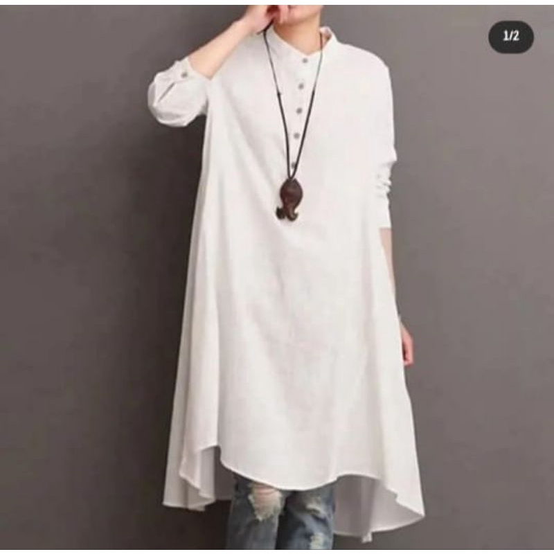 Tunik Terbaru Azura Long Tunik Terlaris Long Tunik Kekinian Pakaian Remaja Baju Wanita Remaja Masakini Pakaian Wanita Bahan Rami Lang Tunik Katun Rami Dres Wanita