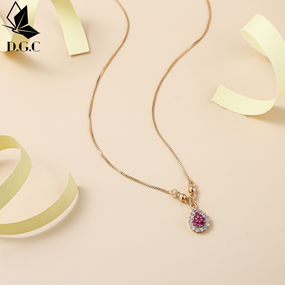 ✨Moya0158❤Kalung Wanita Titanium Mewah Permata Liontin Aksesoris Kalung Hijab Jewelry Perhiasan Emas D077