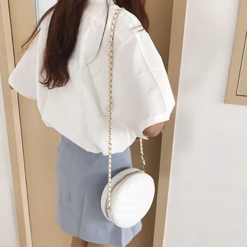 Medan termurah KD004 Tas selempang wanita bulat Tas Selempang Wanita Lova Slingbag Mini