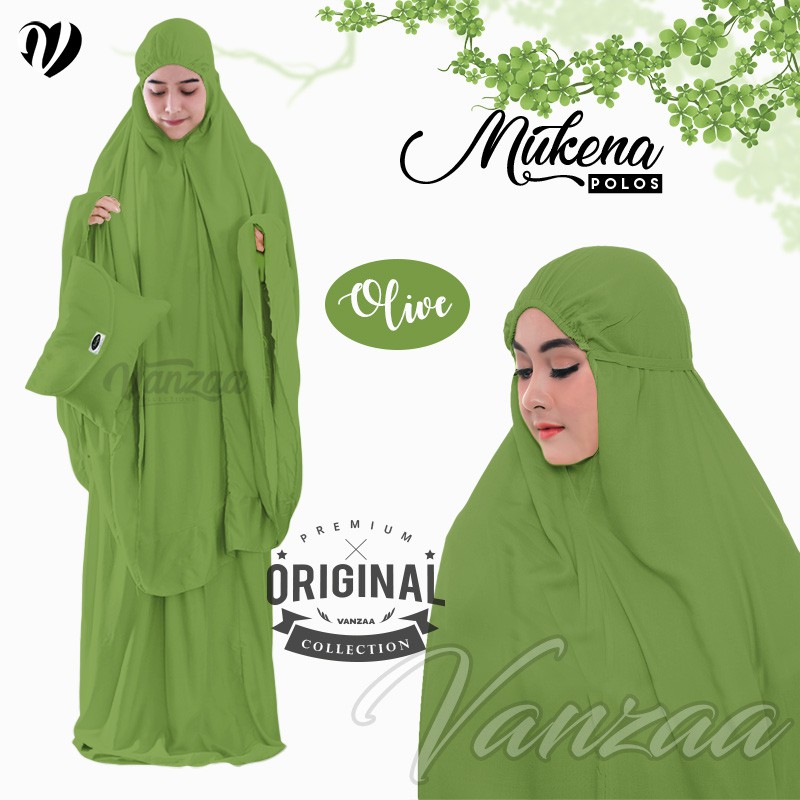 Mukena Bali Polos Mukena Dewasa Super Jumbo Original By Vanzaa Collection Olive New 2021