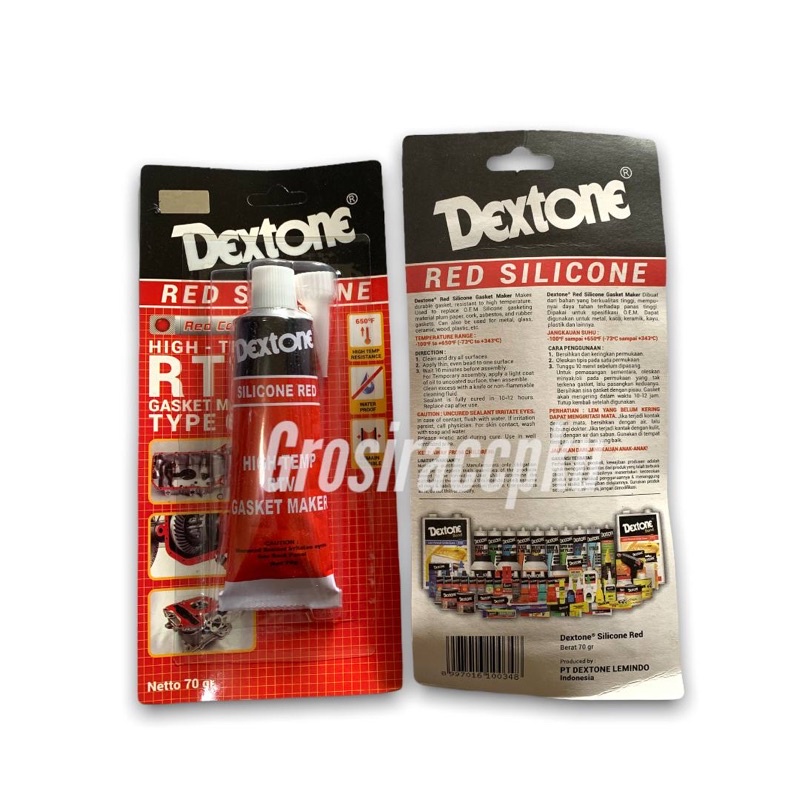 Lem Red Dextone 30 70 gram RTV gasket maker 650 Satuan