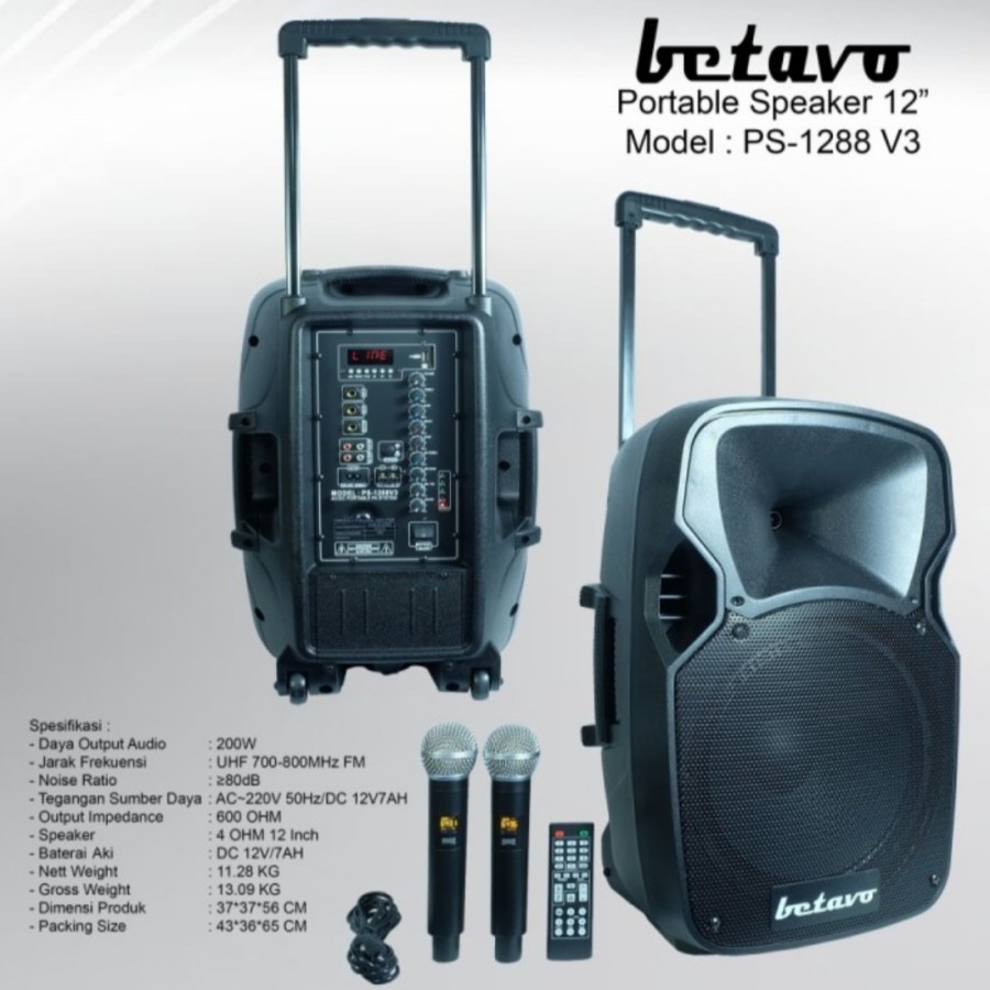 Speaker Aktif 12 inch Betavo Ps1288 V3 Portable Aktiv Ps1288