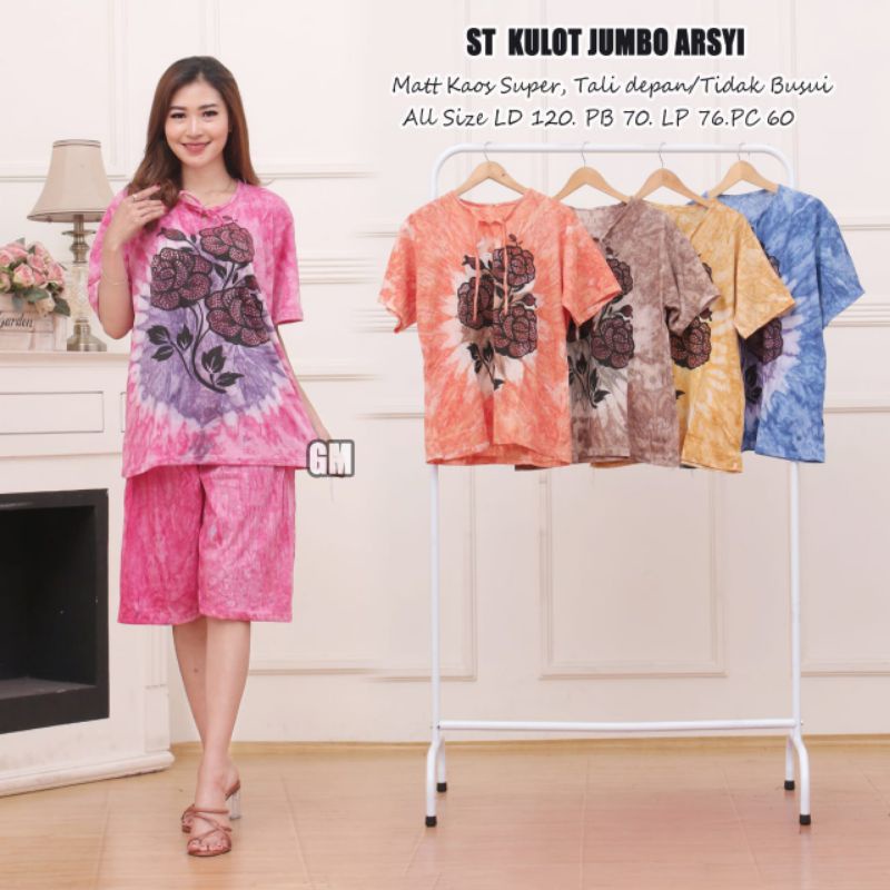 SETELAN KAOS JUMBO PENDEK TALI DEPAN NON BUSUI