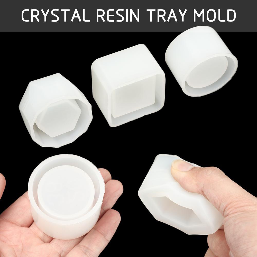 Chookyy 3pcs/set Crystal Resin Tray Cetakan Penyimpanan Casting Hexagon Cup Resin Kerajinan Pot Bunga Sukulen