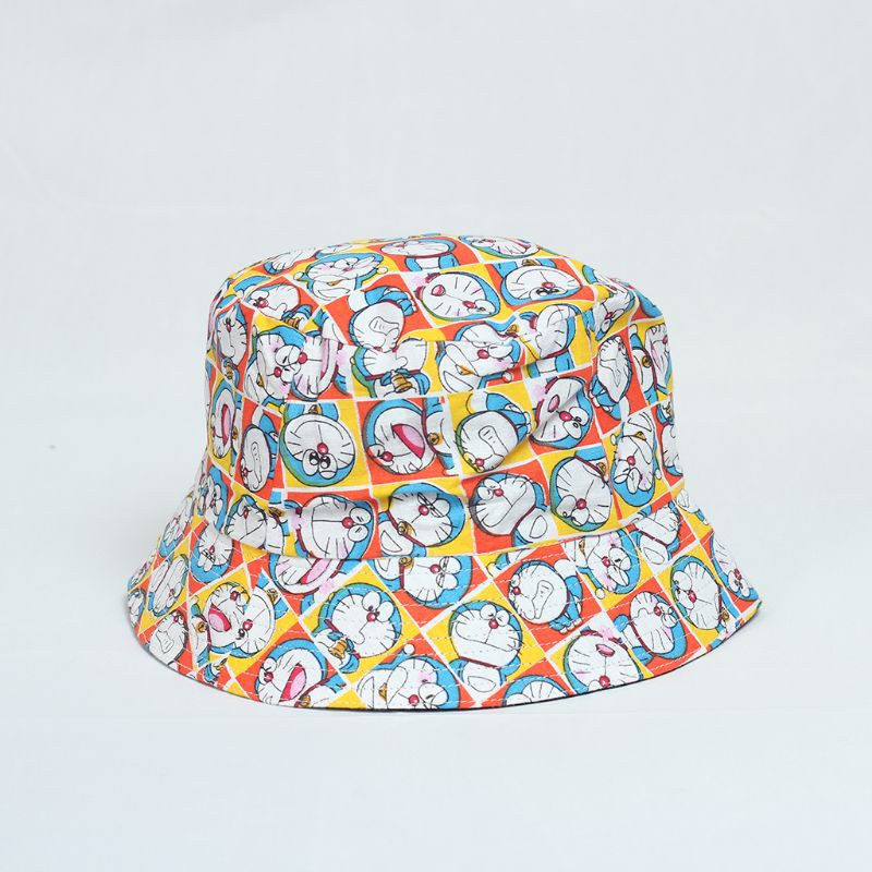 Topi Anak Visor Bucket Karakter | BUCKET HAT ANAK Murah | TOPI VISOR CORONA-Doraemon Kuning