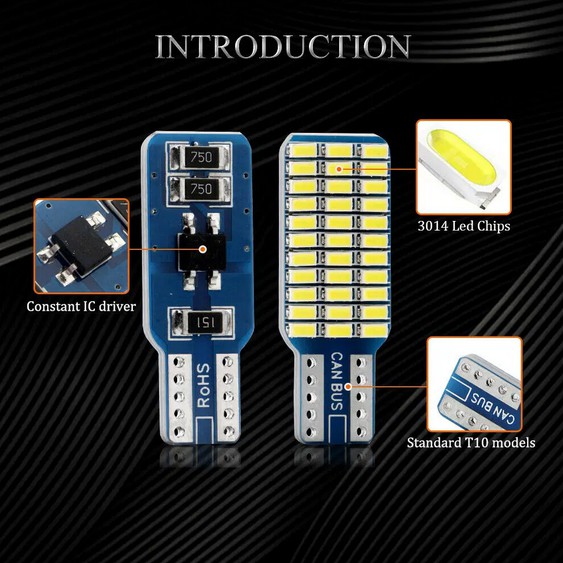 Lampu LED T10 Plafon Kabin Mobil CanBus SMD 3014 33 Titik Mata Cabin