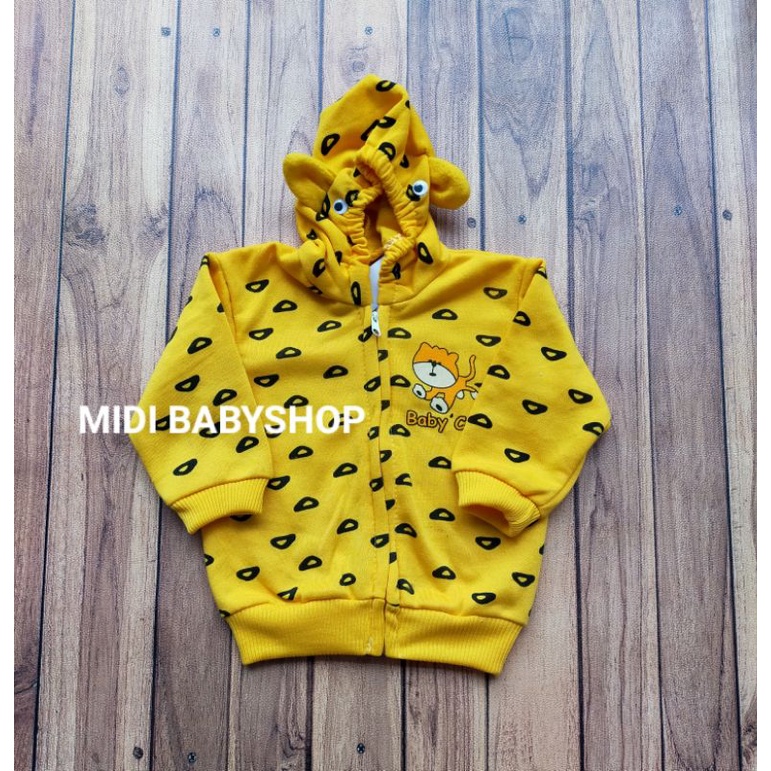 Jaket Bayi Hoodie 3 - 18 bulan Halus dan Hangat motif lucu