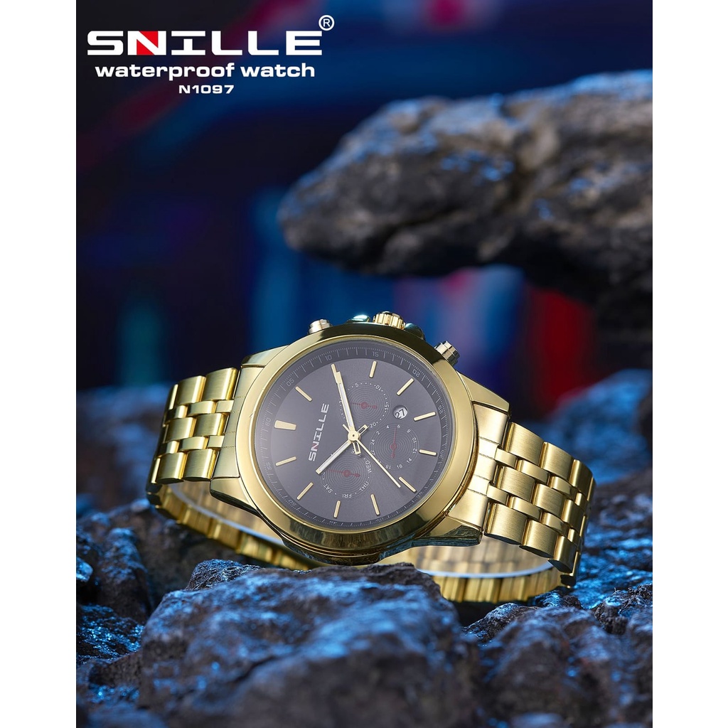 JAM TANGAN PRIA SNILLE WATCH ORIGINAL TYPE N1097/ JAM TANGAN PRIA STAINLESS STELL/ JAM TANGAN PRIA TANGGAL AKTIF