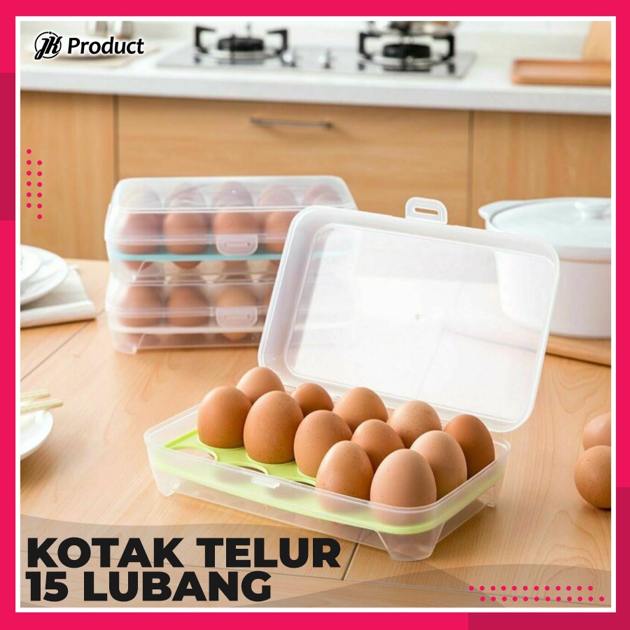 Jual Kotak Telur 15 Lubang Sekat Box Wadah Tempat Penyimpanan Telor ...