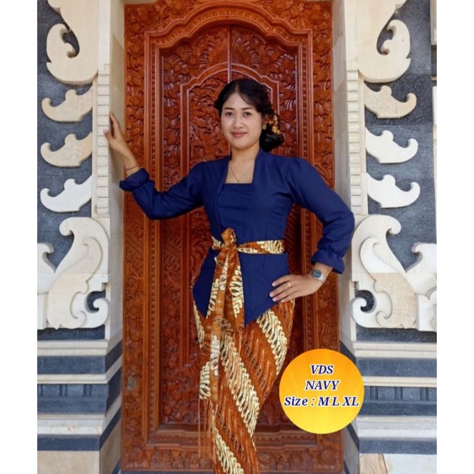 kebaya Bali kebaya jadi Kebaya polos model terbaru-Navy