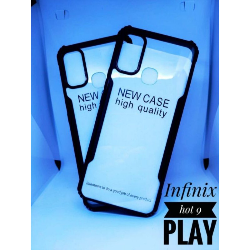 For Infinix Hot 9 Play Softcase Clear Armor Bumper Transparan Shockproof