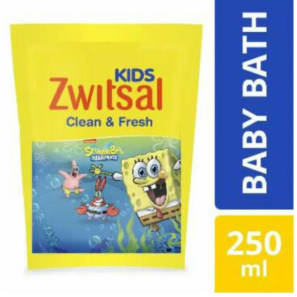 Zwitsal Kids Bubble Bath Blue Fresh &amp; Clean Refill 250ml Biru Sabun Mandi Anak, Zwitsal Kids 2 In 1 Hair &amp; Body Wash Natural And Nourishing Care 250 ml
