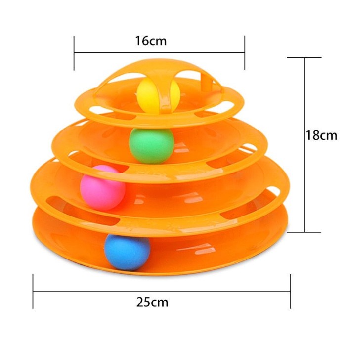 Cat tower ball kucing cat toy play ball bola track 3 tingkat