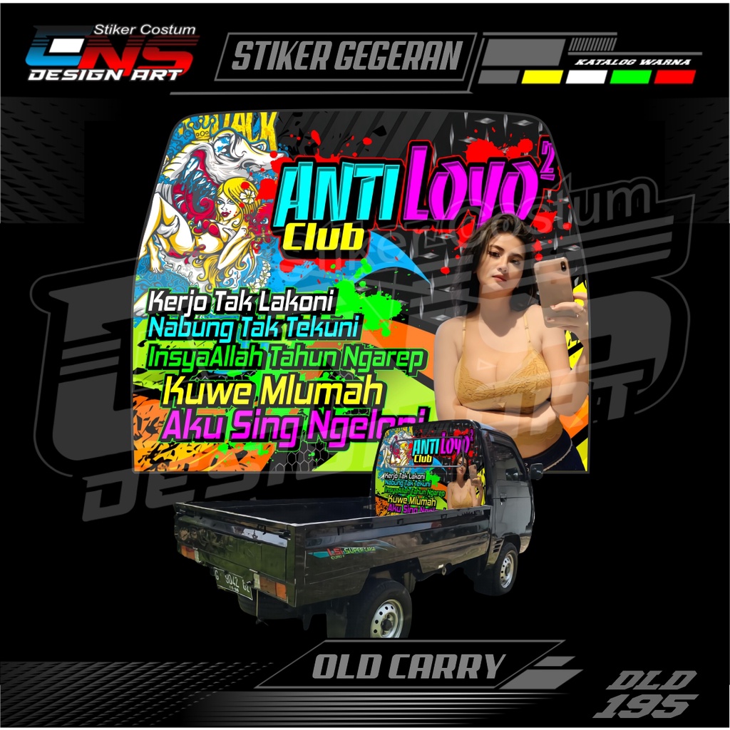 Stiker Kabin Belakang / Gegeran Pick Up Suzuki Carry / T120SS Custom Semua Mobil Stiker Kabin Belaka