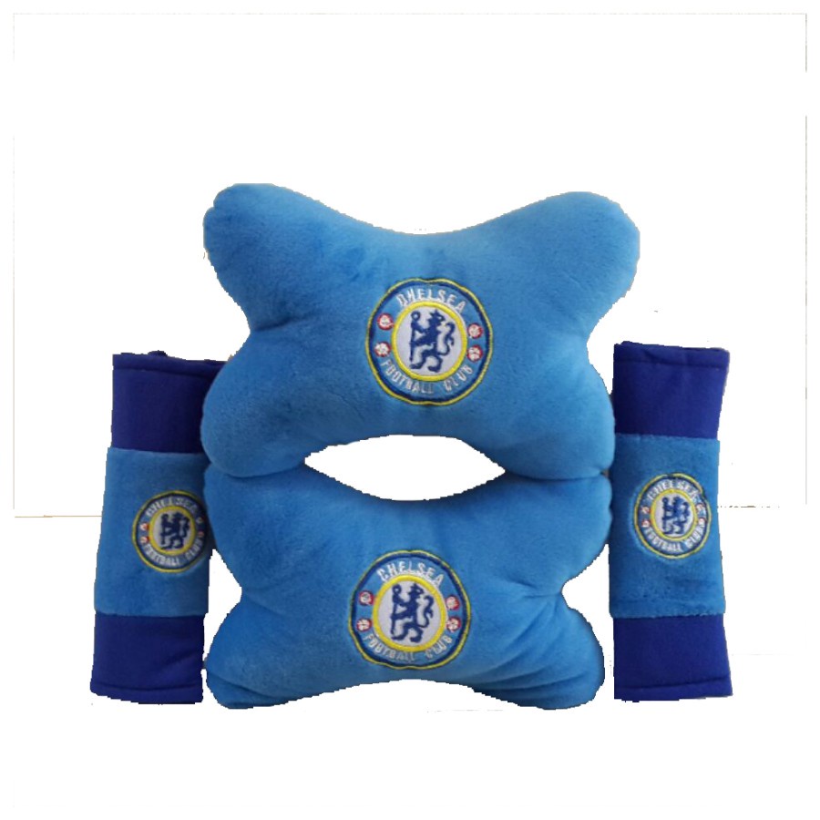 Car Set Bantal Mobil Motif Klub Bola 3in1 / Bantal Mobil Klub Bola / Aksesoris Mobil Klub Bola