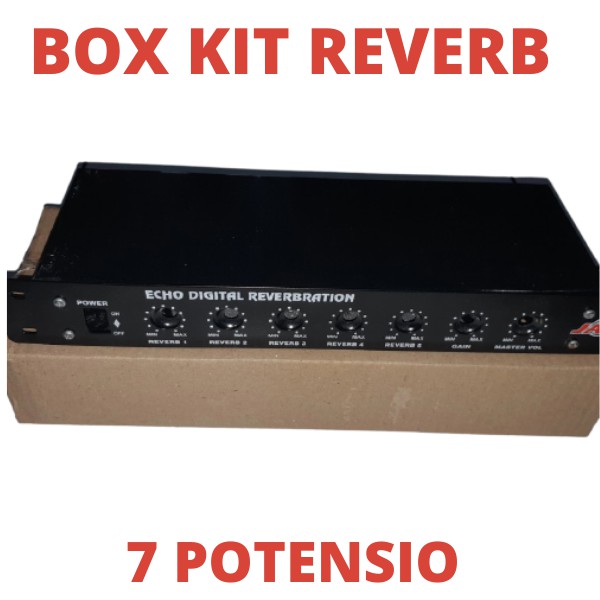 BOX REVERB 7 POTENSIO BOK KIT REVEB KOSONGAN AMPLIFIER KOTAK AMPLI REVEB EKHO ECHO EFEK VOKAL SUARA