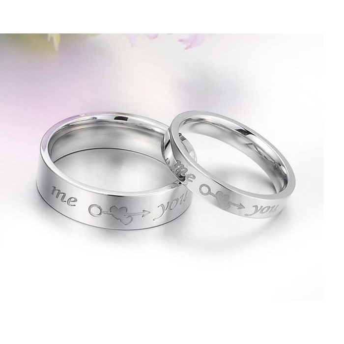 Cincin Couple Me Luv You Platinum Plating Murah