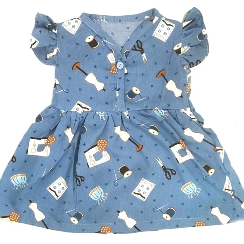 Dress Rayon Anak Bayi Perempuan / Dress Rayon Bayi / Daster Bayi / Daster Anak Perempuan / Dress Anak Termurah / Dress Bayi Termurah / Baju Bayi Terlaris / Baju Anak Terlaris / Pakaian Anak Murah / Pakaian Bayi Murah-Blue Taylor 🪡