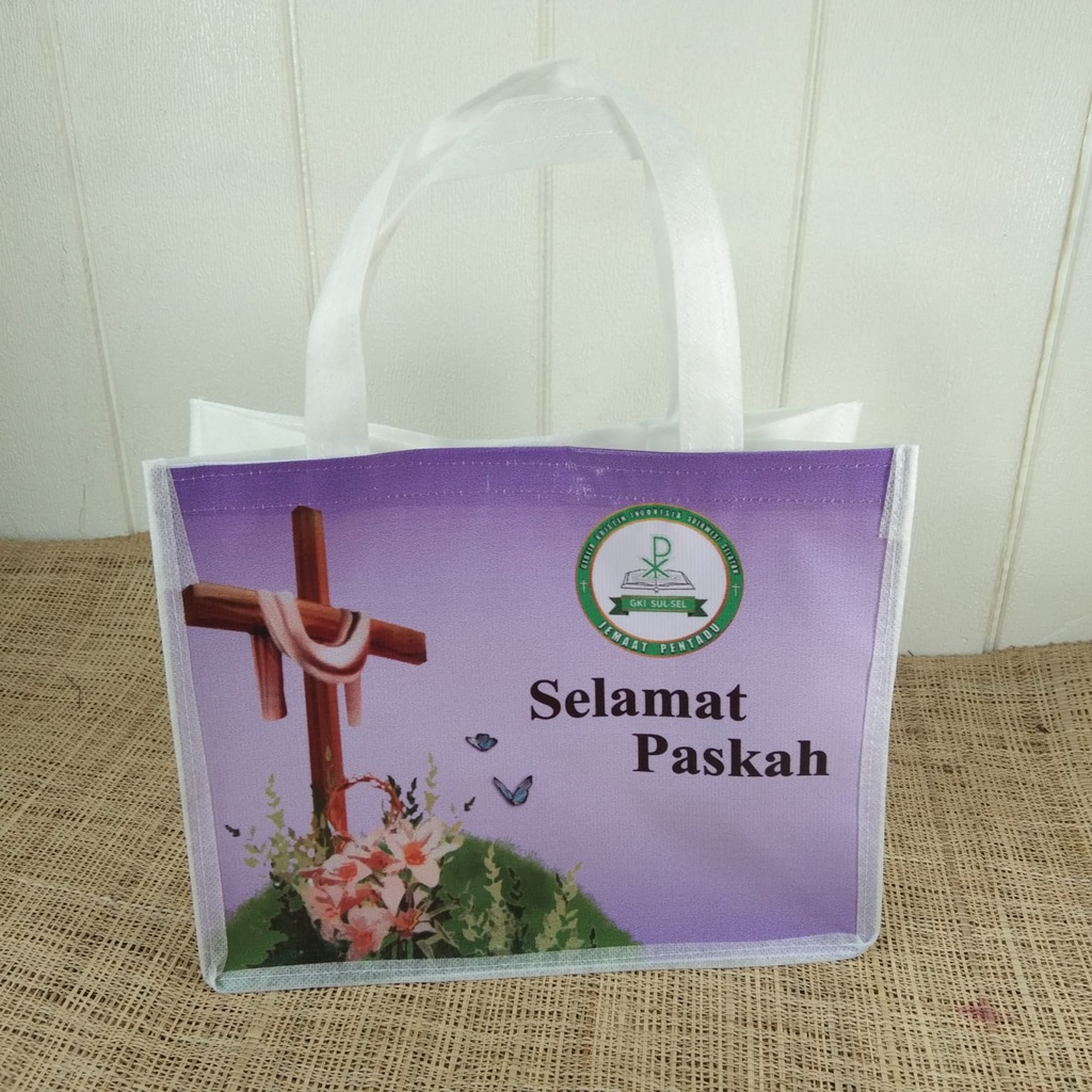 Tas Natal Paskah Diakonia Marturia Custom Nama Tas Sekolah Minggu Gereja Murah Goodie Bag Christmas Xmas Easter Murah TEebal