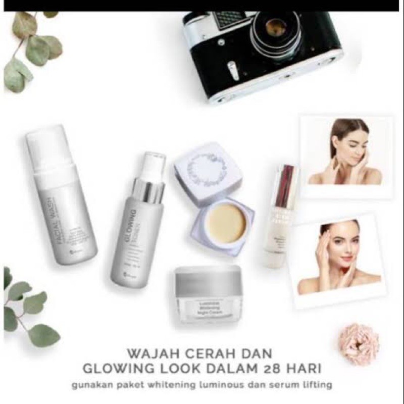 Ms glow - (ori) paket luminous + serum lifting + free setrika wajah + free pouch