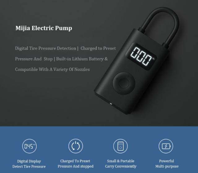 Xiaomi Pompa Ban Listrik Elektrik Air Pump Digital 150 psi Original