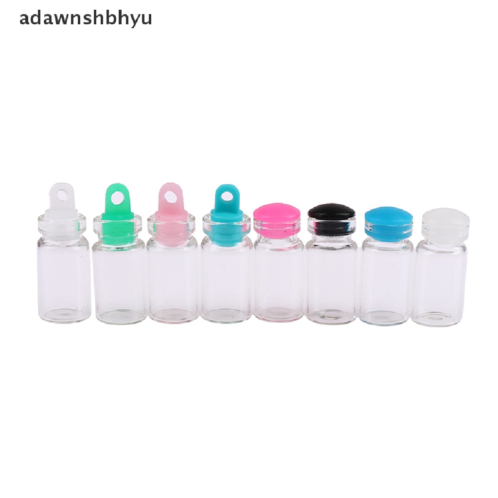 Adawnshbhyu 10Pcs 1ML 11*22mm Botol Kaca Toples Kaca Kecil Sealed Bottles Wishing Bottles