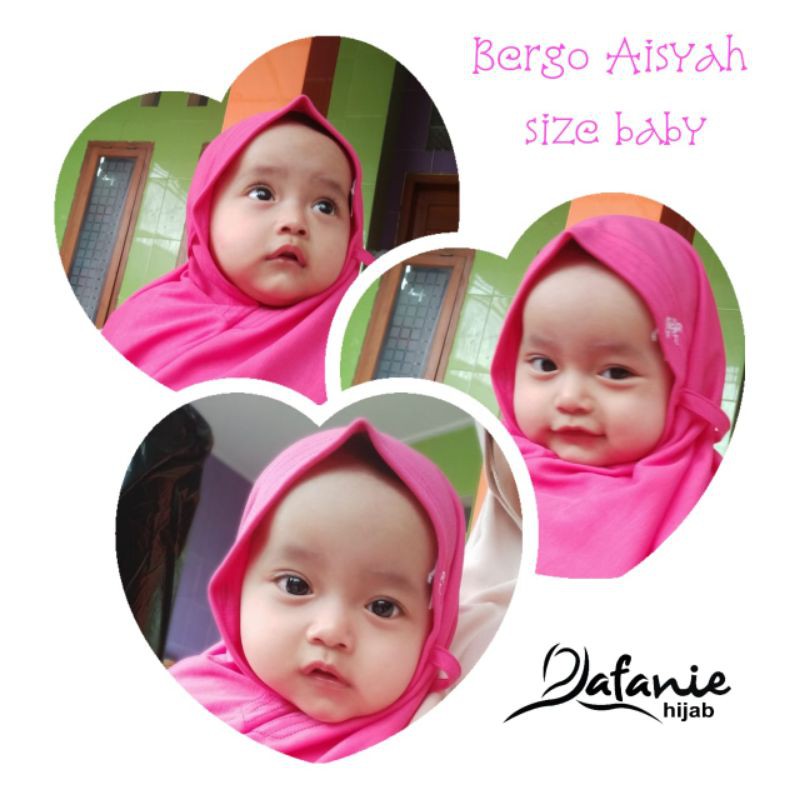 Bergo Aisyah size Baby Non Pet by Rafanie Hijab bahan kaos adem dan halus
