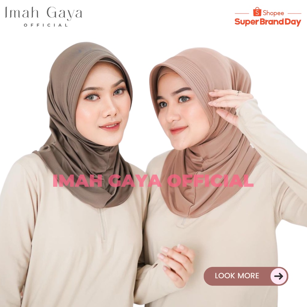 Jilbab Bergo Instan Wanita Polos Spandek Jersey Premium Jilbab Bergo Sport