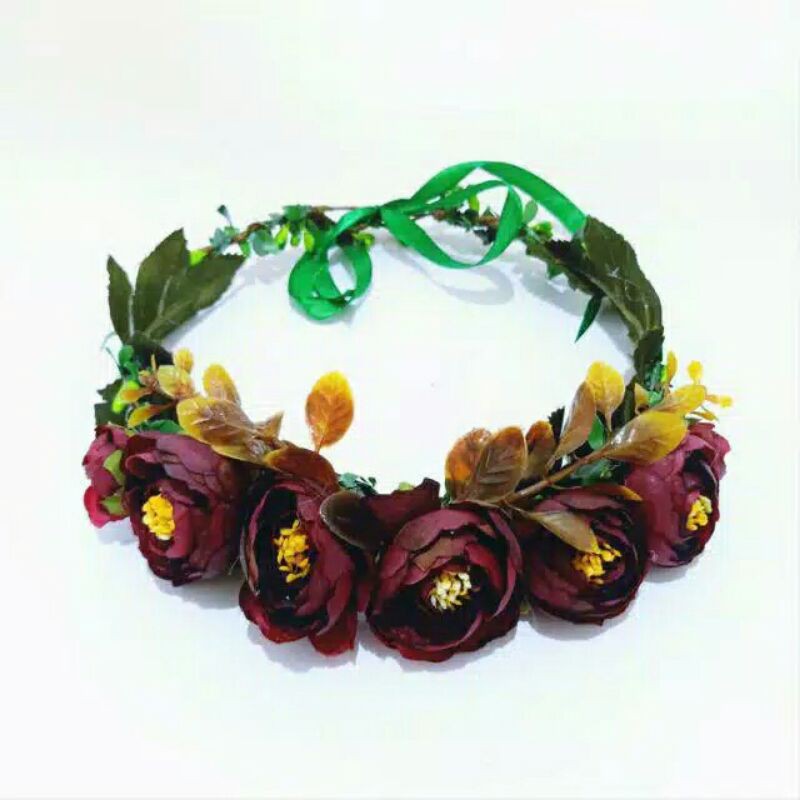 Flowercrown - Simple flower crown / Mahkota bunga flower / bandana / headpiece / Crown pengantin