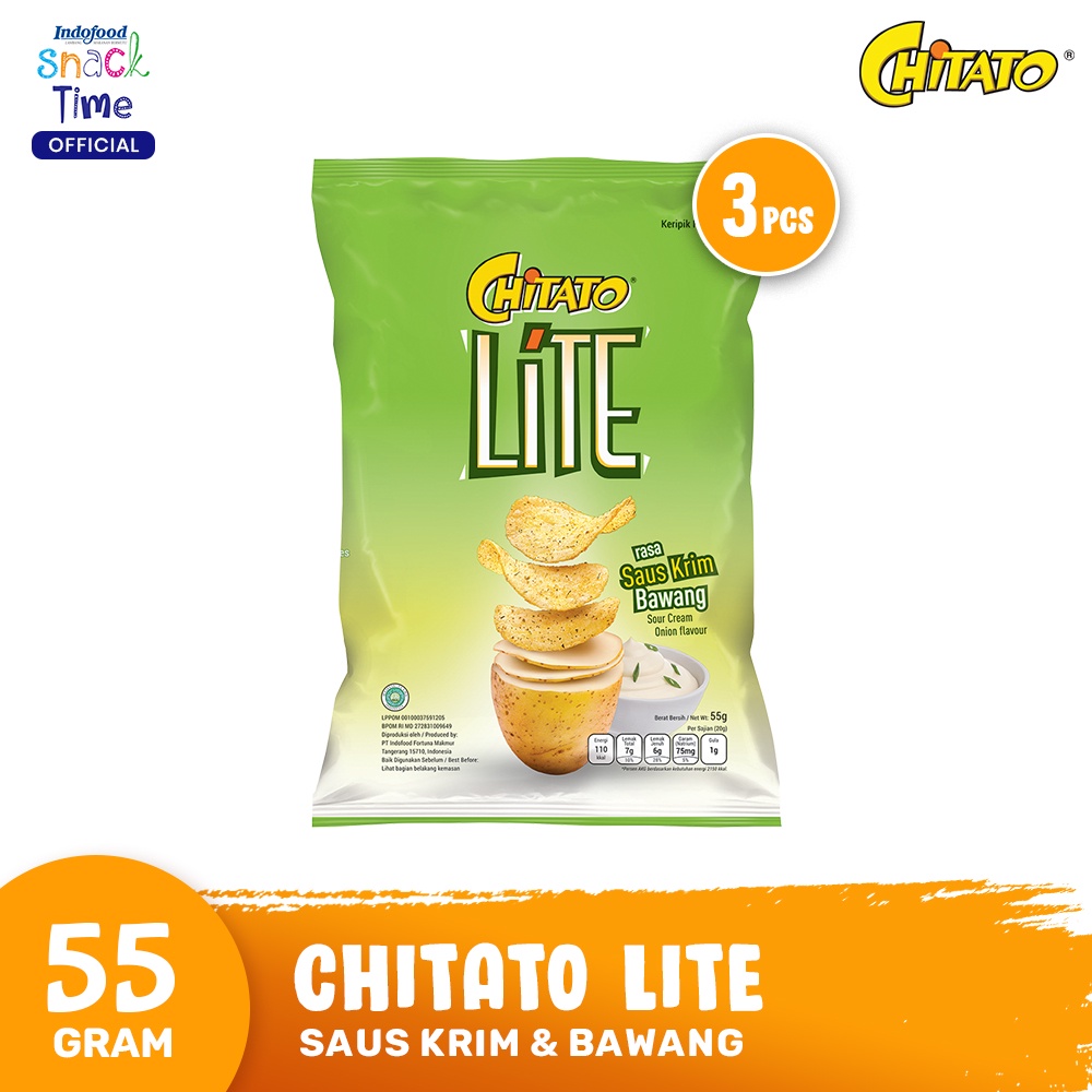 Promo Harga Chitato Lite Snack Potato Chips Saus Krim Bawang 55 gr - Shopee