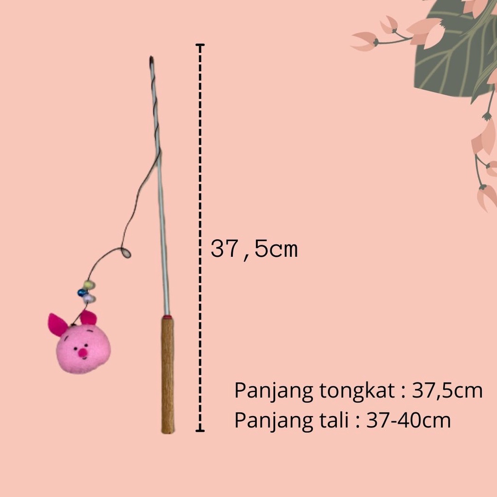 Stick Mainan Teaser Cat Toys Flanel Mainan Kucing dan Anjing Tongkat Boneka Bulu Murah