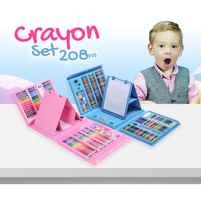 [PROMO] Crayon Set 208pcs Krayon Mewarnai Anak 208pcs Pensil Warna Set 208pcs