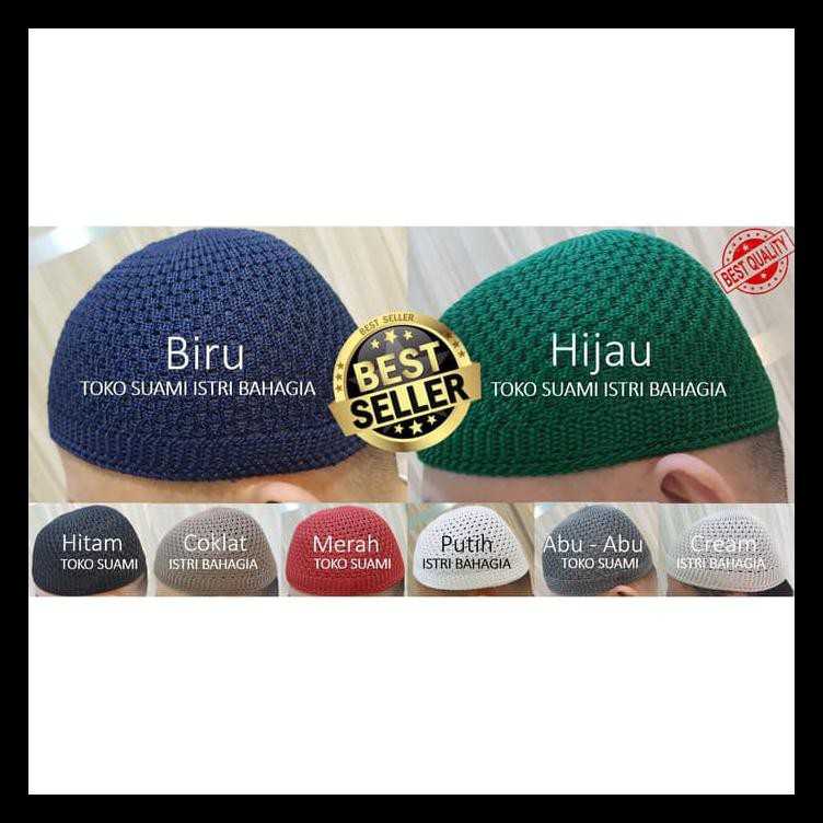 Peci Rajut Premium / Kopiah Songkok Premium - Putih Terlaris