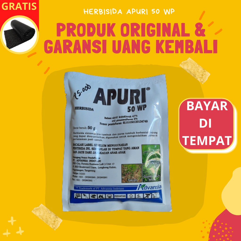 Herbisida Racun Obat Pembasmi Rumput Sistemik Pra Tumbuh Untuk Rumput Jawan - APURI 50 WP