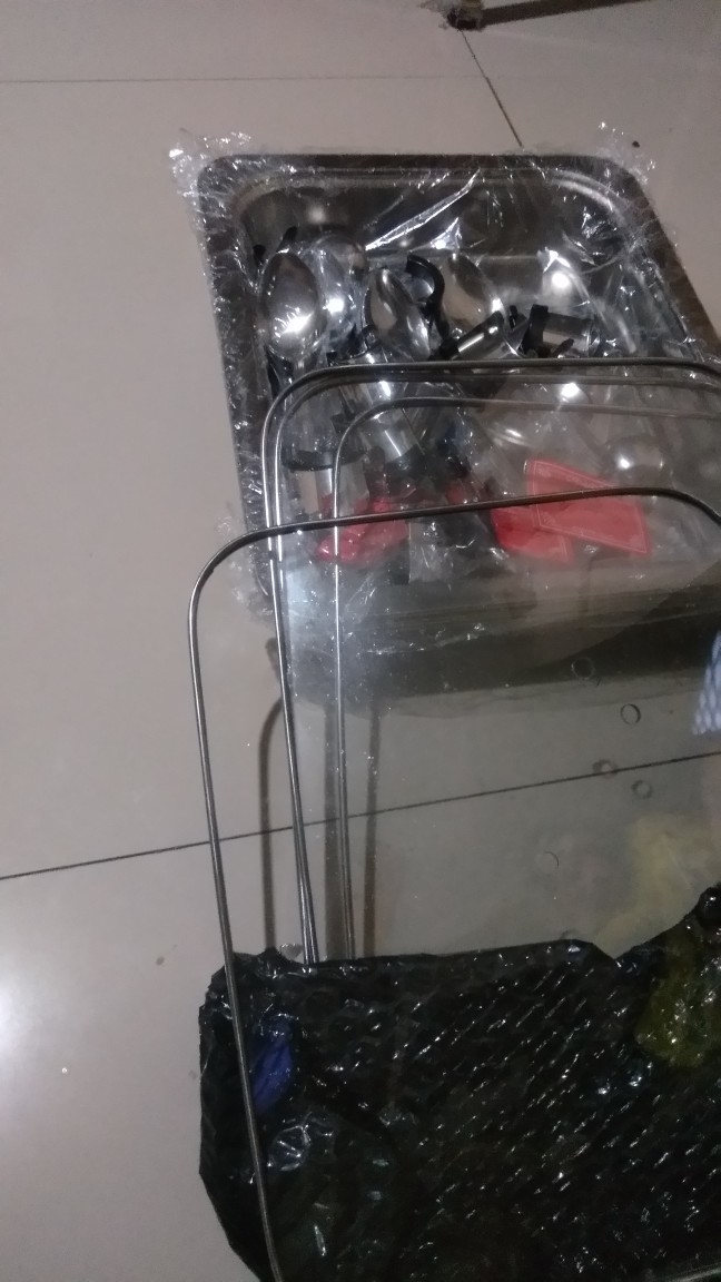 Tempat Makan Prasmanan Tutup Kaca Paket 2 Set- Silver