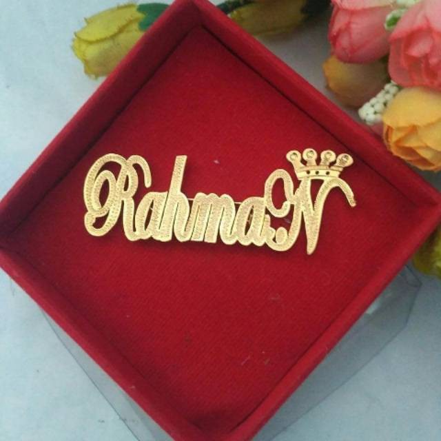 BROS NAMA MAHKOTA /BROS UKIR NAMA GOLD SILVER /BROS CUCTOM NAMA