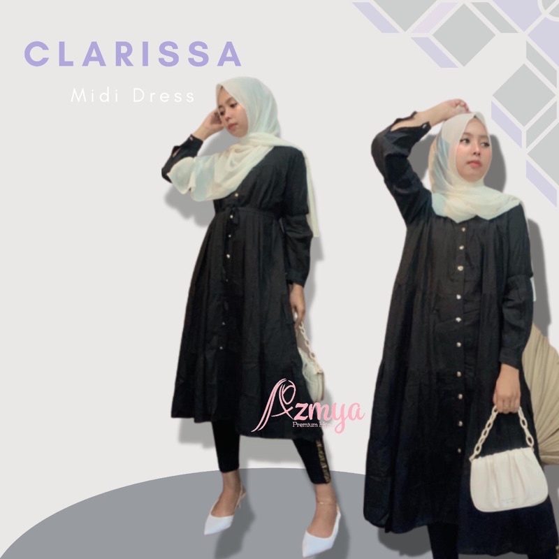 Clarissa Alice MidiDress Bahan Katun Twill Import